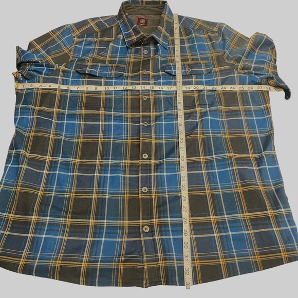 Official Men's Swiss Tech Blue Plaid Flannel Button Shirt Multicolor Sz 2XL - Picture 3 of 5